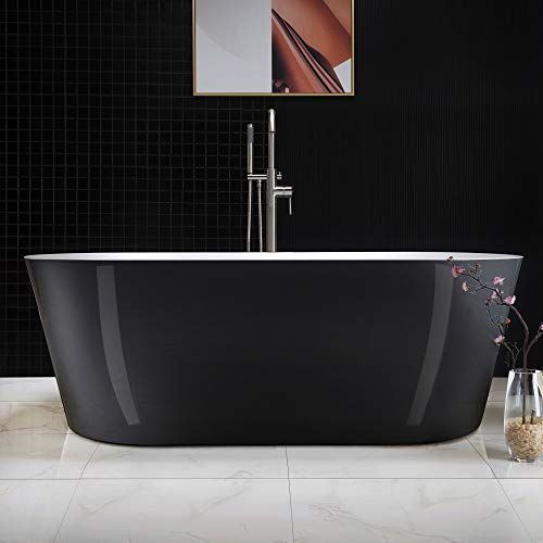 B1813 B/N-Drain &O Bathtub, Black/Brushed Nickel