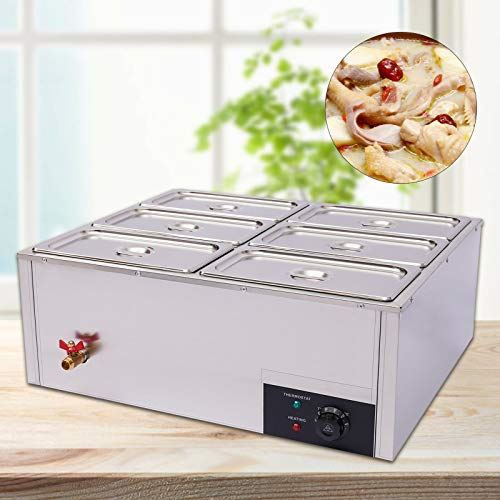 Electric Food Warmer, 850W Stainless Steel Bain Marie Buffet