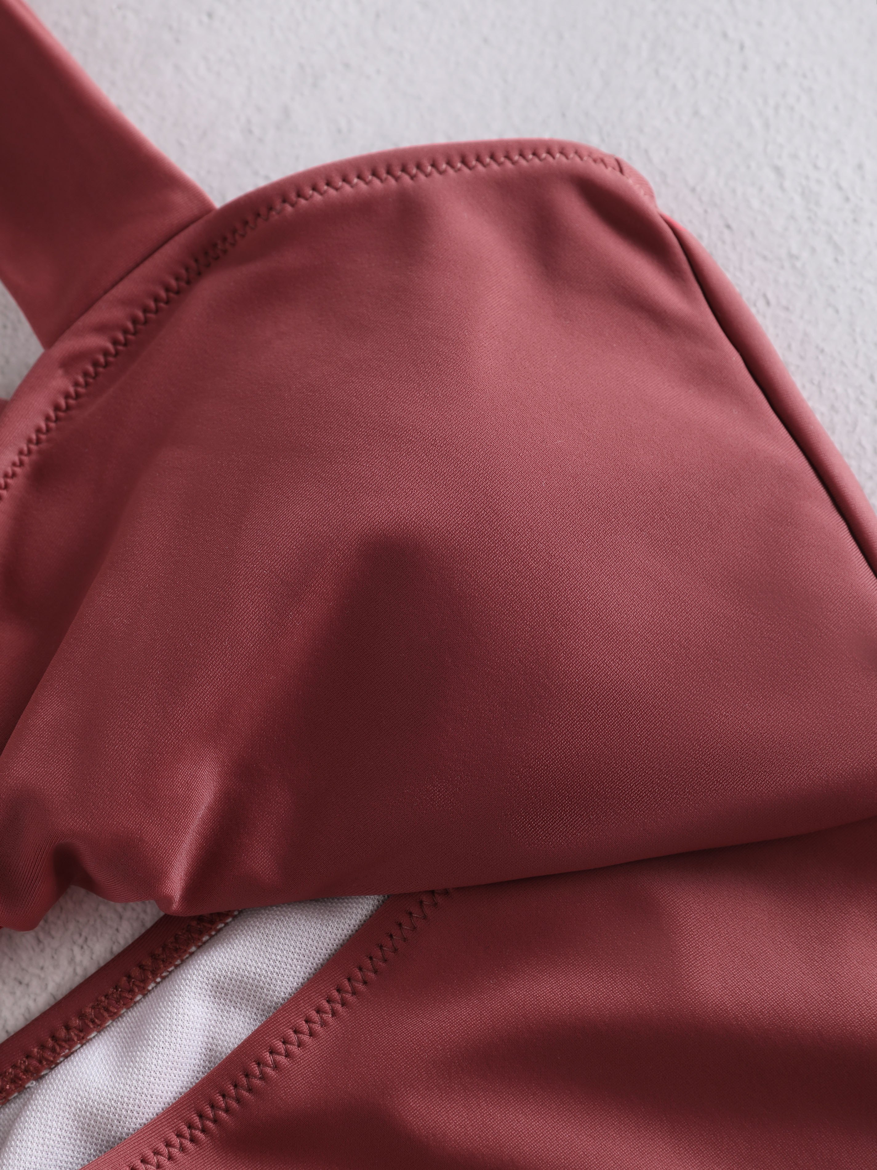 Solid High Rise Keyhole One-Piece Swimwear