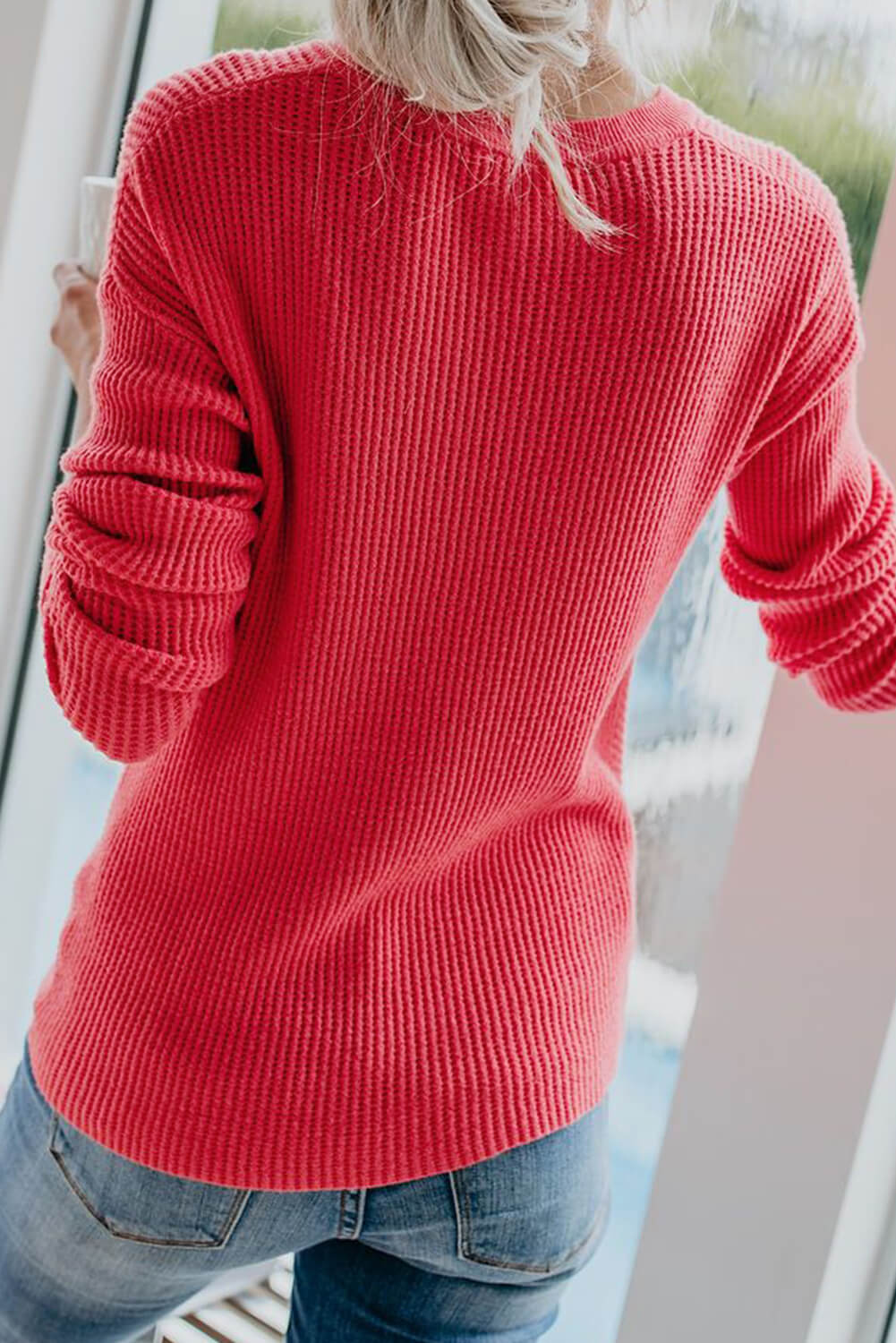 Red Knot Your Girlfriend Thermal Knit Top