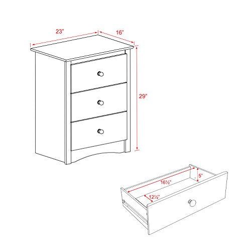 Prepac Tall Fremont Nightstand  With 3-Drawer