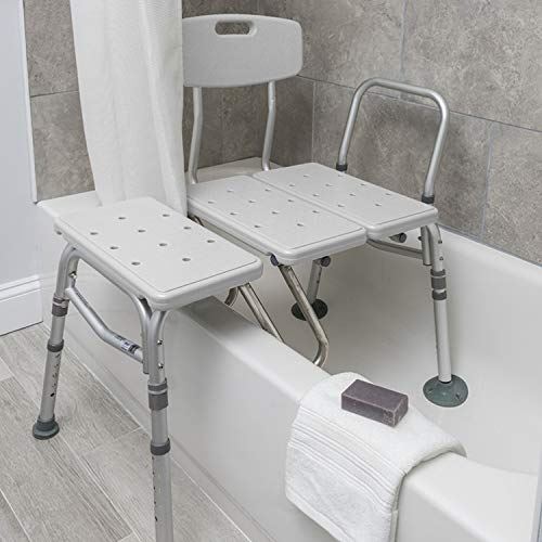 Reversible Hospice Nursing Home Shower Bathtub Transfer Bench with Curtain
