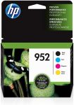 HP 952 | 4 Ink Cartridges | Black, Cyan, Magenta, Yellow | F6U15AN, L0S49AN