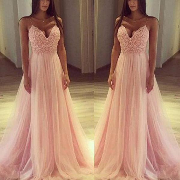 Party Sling Deep V Lace Evening Gown