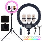 18 Inch Led RGB Ring Light Photographic Lighting 2700-6500K Ring Lamp With Tripod and USB