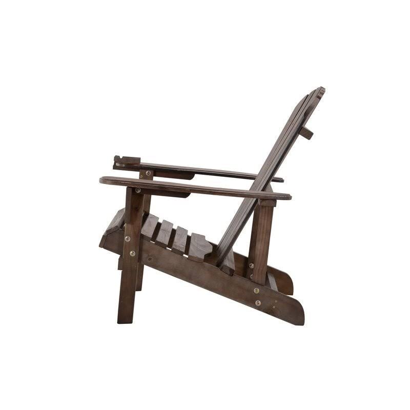 W Unlimited Earth Patio Adirondack Chair with Cup Holder in Dark Gray (Set of 4)