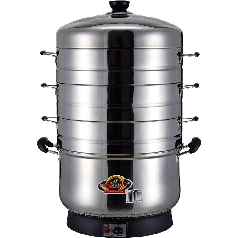 Electric Steamer Multi-layer Automatic Power-off Large Capacity Stainless Steel Steamer Food Warmer Steamer