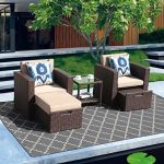 5 Piece Wicker Outdoor Patio Furniture Set