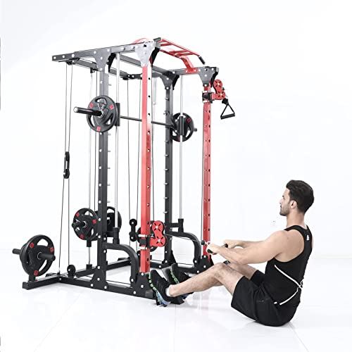 ER KANG Smith Machine, 2400LB Power Cage with Cable Crossover&LAT Pull Down System