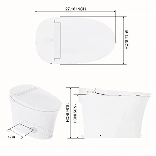 Battery-Operated Touchless Auto Flush One-Piece HET Intelligent Toilet