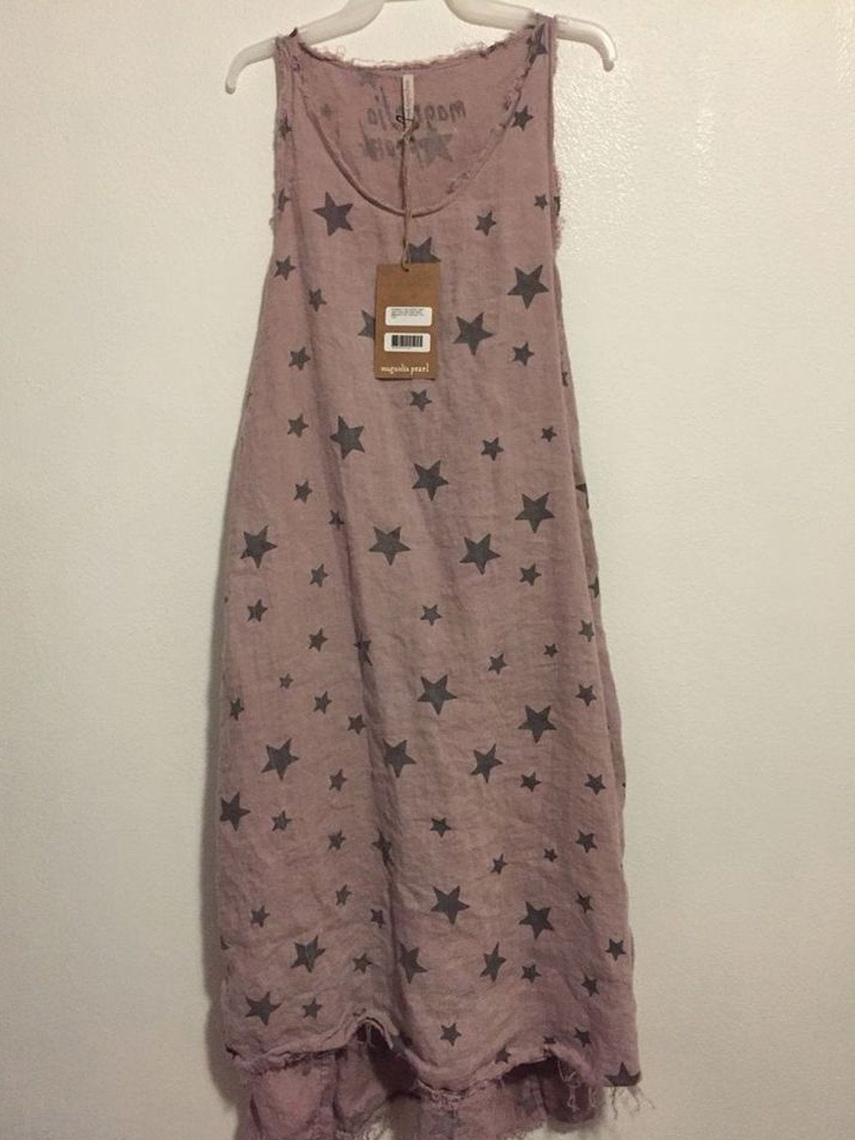 Red Floral Cotton Sleeveless Crew Neck Dresses