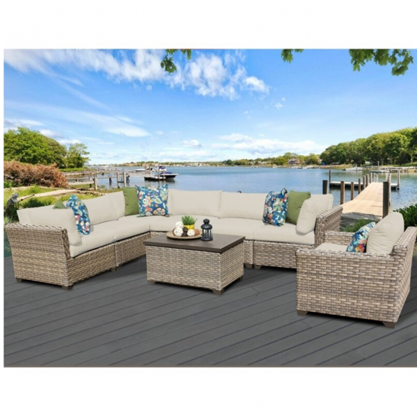 8 Piece Sectional Seating Group with Cushions