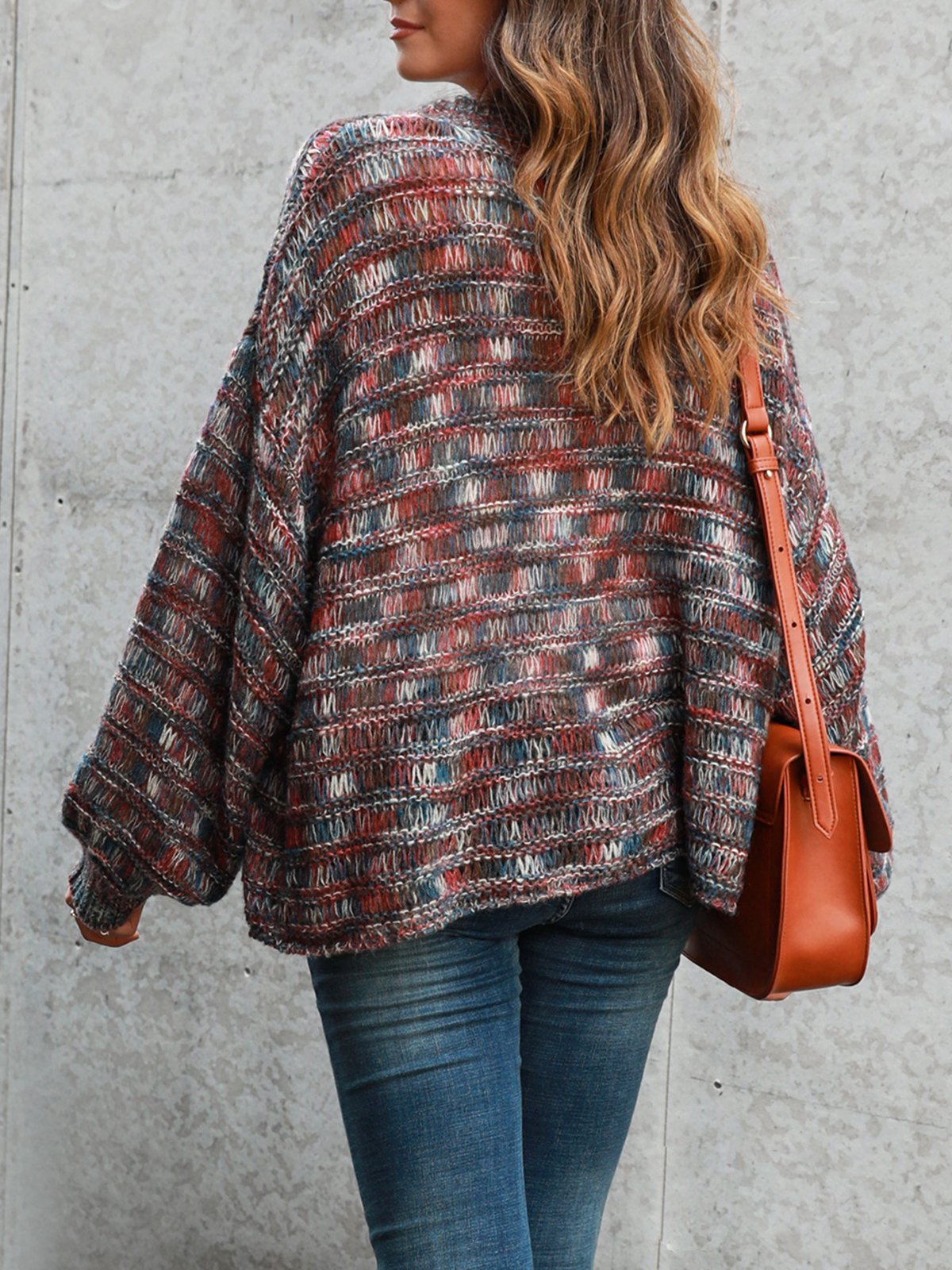 Sweet Long Sleeve Ombre/tie-Dye Shift Sweater