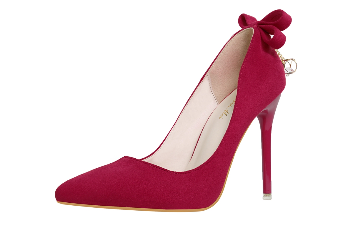 Asmxing 11CM Suede Sweet Shallow Pointed Dress Elegant Sandals