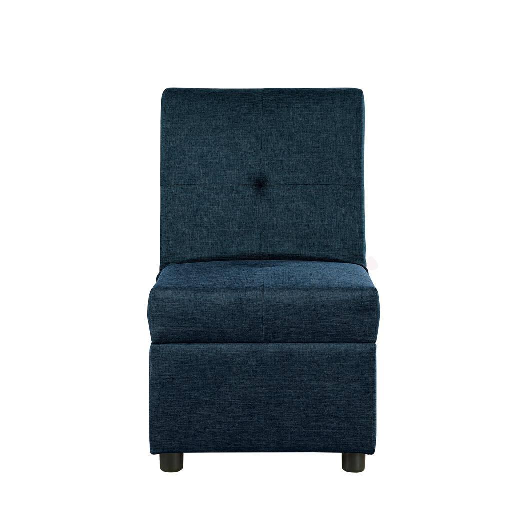 Homelegance Denby Storage Ottoman with Chair, Blue Color