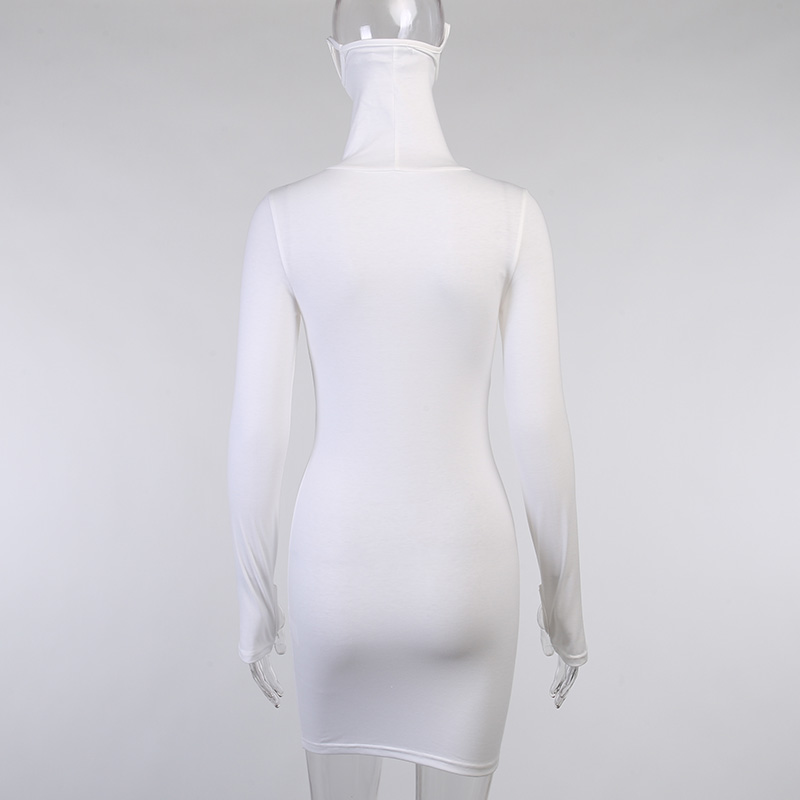 Autumn Party Sexy Solid Plain Mini Dress