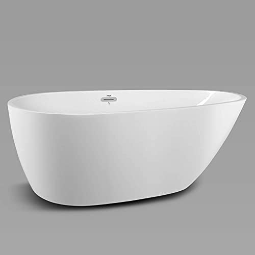 shaped Freestanding Soaking Bathtub, Glossy White, cUPC Certified
