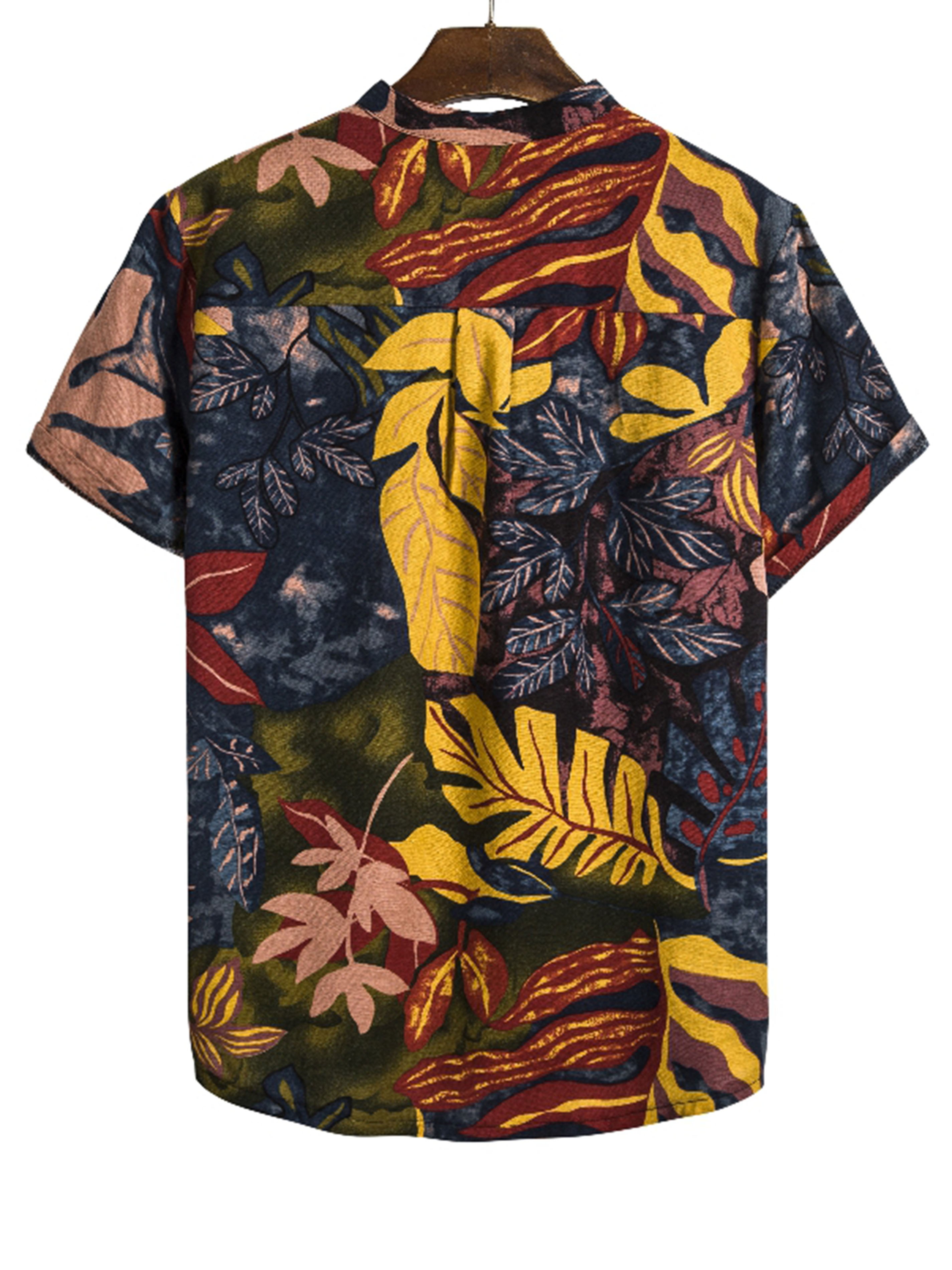 Men's Leaf Graphic Front Pocket Shirt