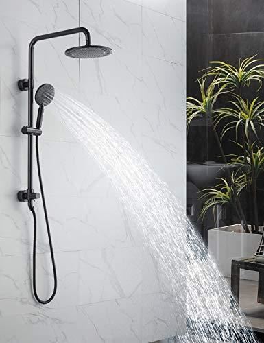 shower head and handheld shower head with height adjustable holder