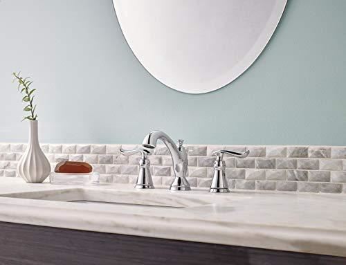 Bathroom Faucet Chrome, Bathroom Faucet 3 Hole, Diamond Seal Technology, Metal Drain Assembly