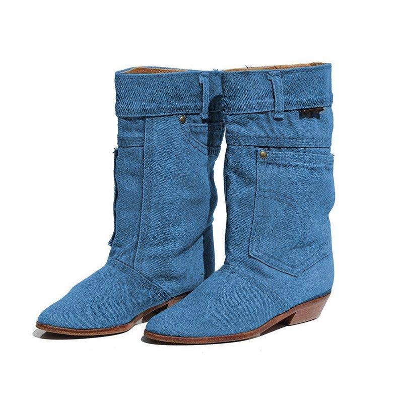 Women Denim Booties Casual Plus Size Shoes