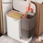 Double Compartment Trash Can For Kitchen Segregation Recycling Garbage Basket Dustbin Food Rubbish