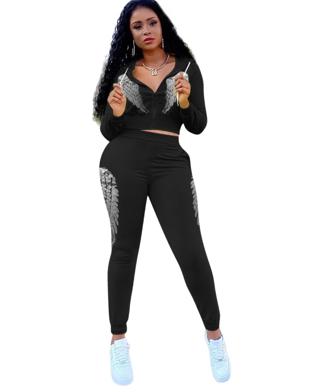 Fall Angel Wings Zipper Tracksuit