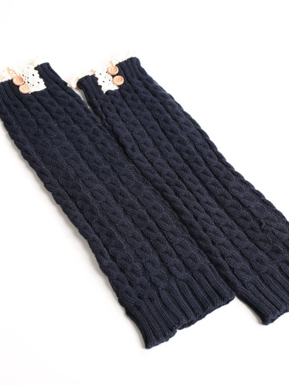 Casual Warm Plain Lace Knee-Socks