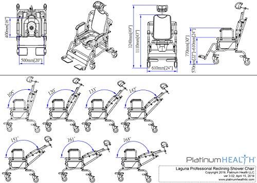 Shower Chair, Instutional Quality with Padded Seat, Back, Armrests and Free Bonus