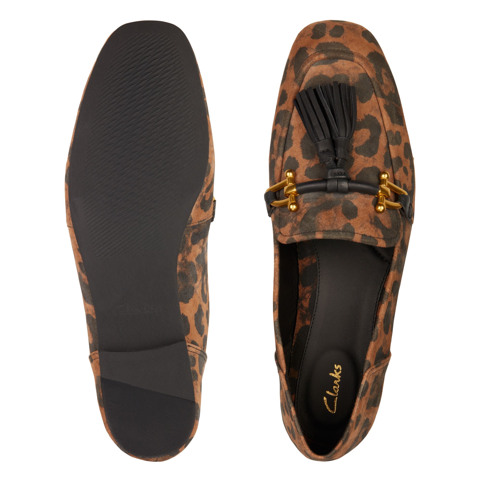 Women Pure 2 Tassel Leopard Suede