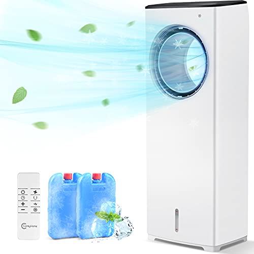 8H Timer, Remote Control Evaporative Air Cooler for Home Office with 4 Modes