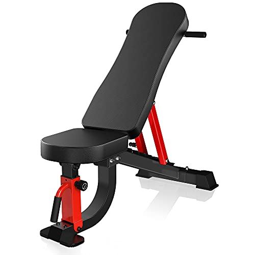 YouTen Adjustable Bench Press for Abs Exercise Like Dragon Flag, Easy Moving Versatility Flat Incline Decline Bench