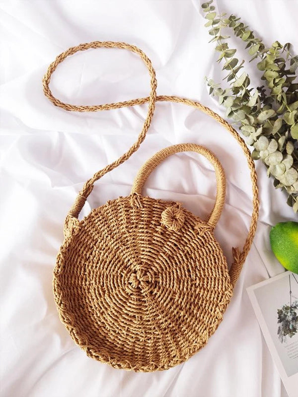 Beach Straw Shoulder Bags women