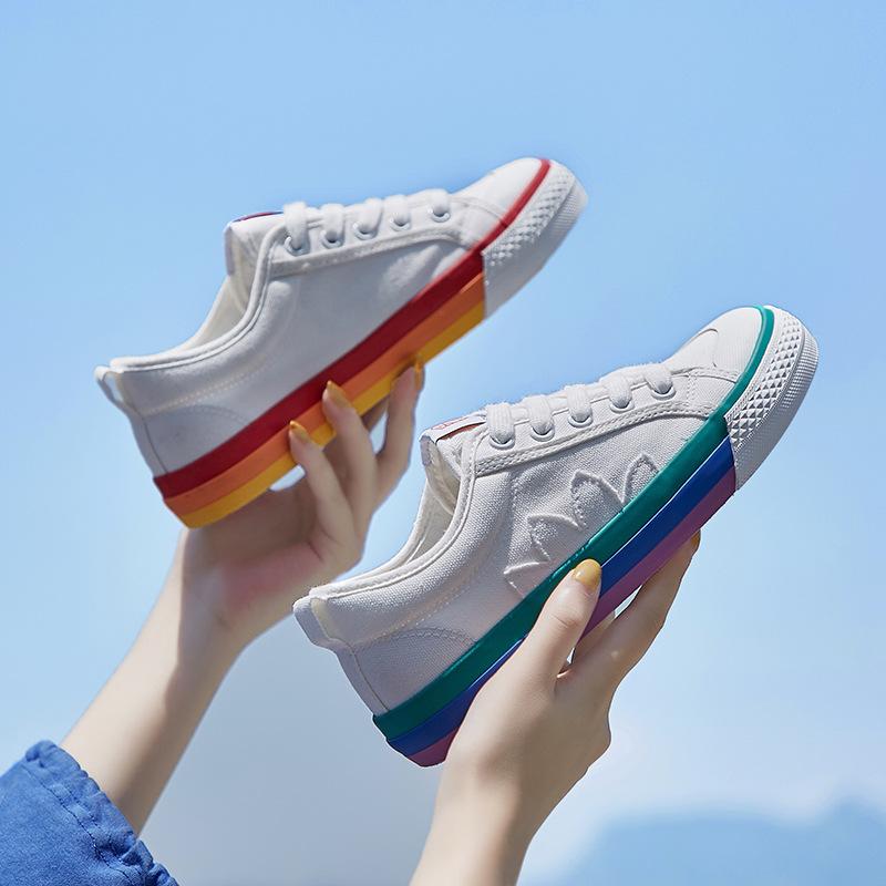 Fashion Casual Korean Style Mixed Color Canvas Shoes Sneakers