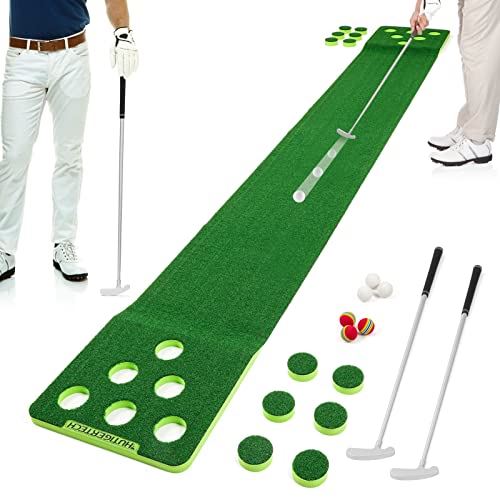 Golf Putting Game Set, Golf Putting Green Mat w/ 2 Putters, 6 Golf Balls &1 Portable Bag