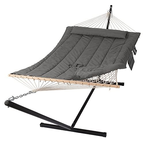 Double Outdoor Hammock with Stand – Dark Gray