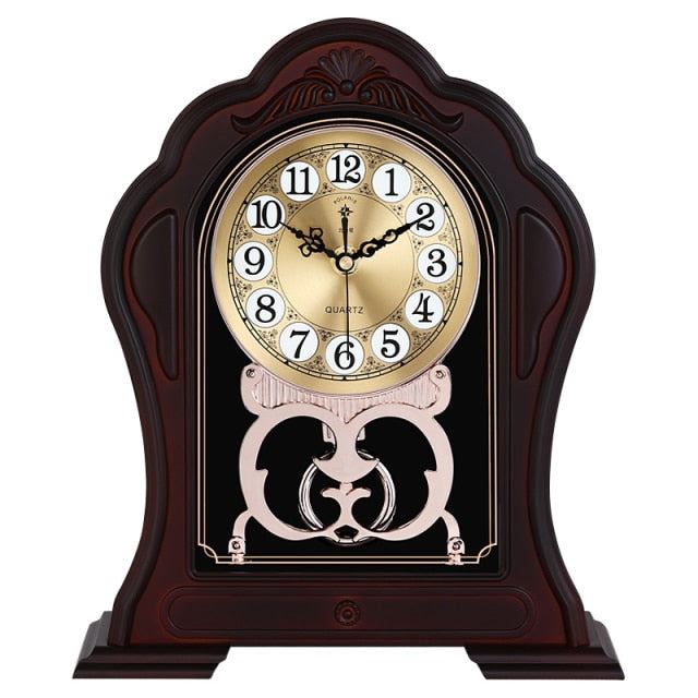 European Style Retro Living Room Household Clock With Solid Wood Clock