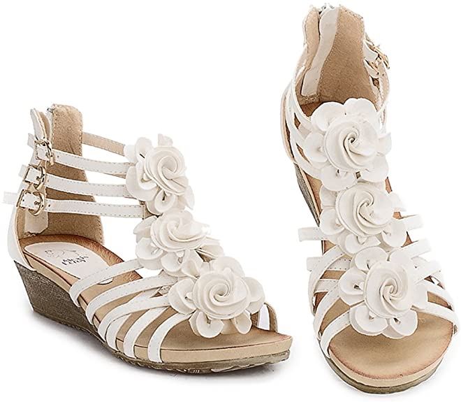 Women’s Summer T-Straps Buckle Design Fashion Wedge Heel Sandals