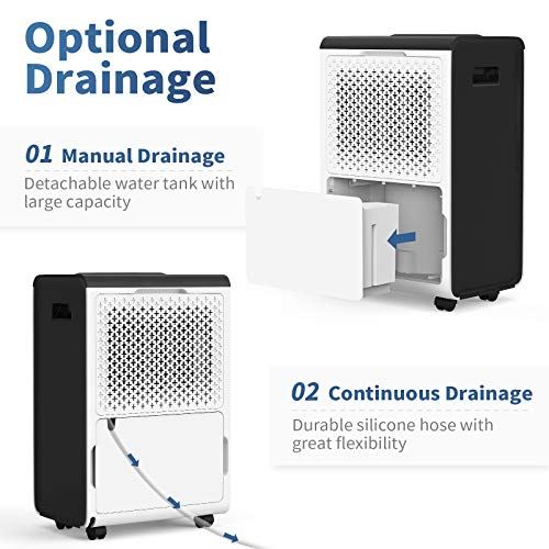 50 Pints 3,000 Sq. Ft. Dehumidifier with Universal Wheels