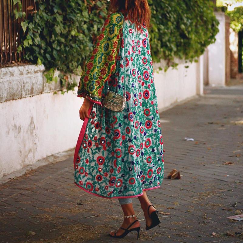 Bohemian Digital Printed Long Cardigan