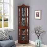 Lighted Corner Display Curved Top Curio Cabinet w/ Tempered Glass Door & 5 Shelves
