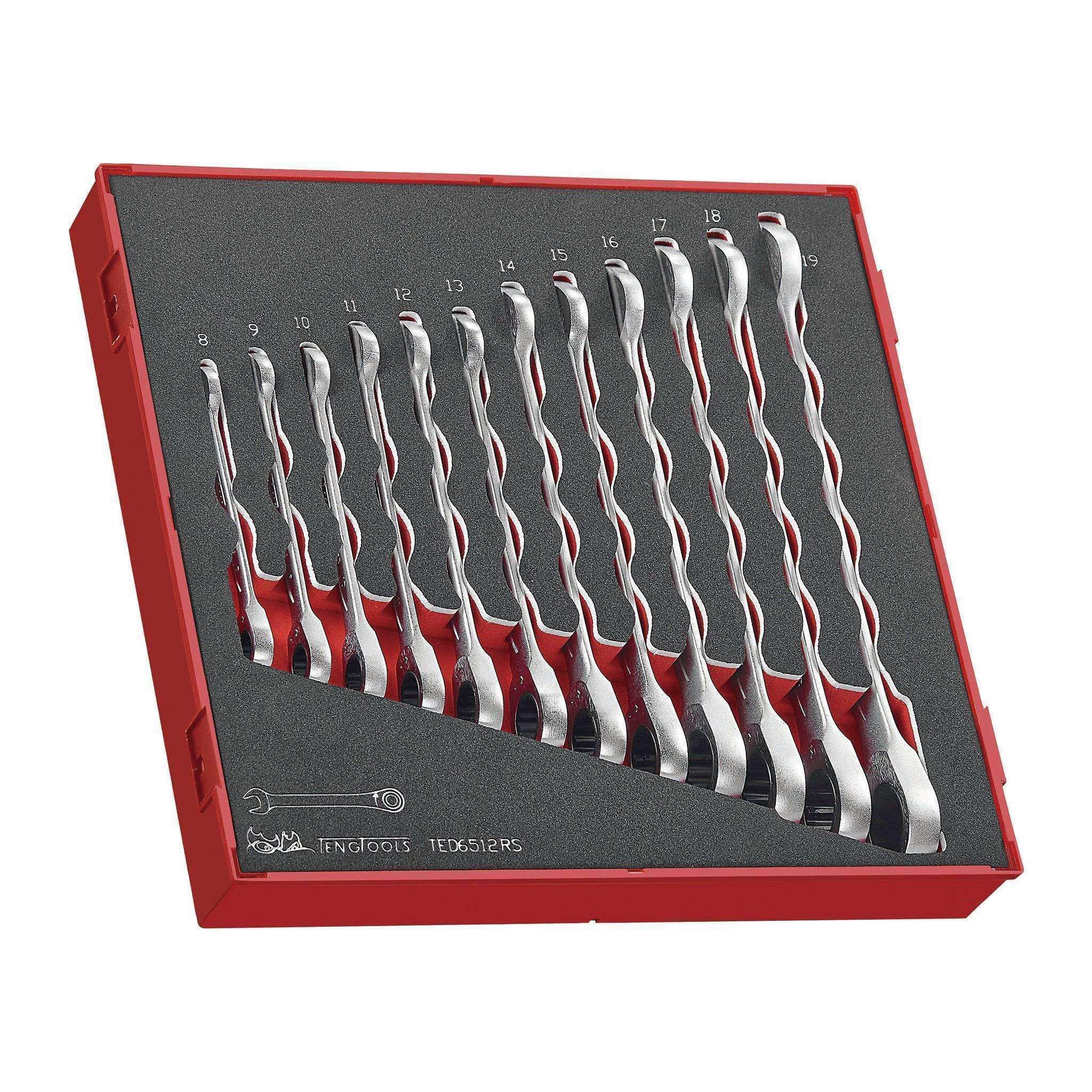 Teng Tools – 12 Piece Ratchet Wrench Set in EVA Tray – TEN-O-TED6512RS
