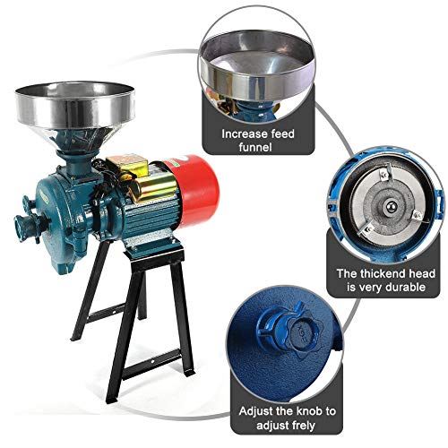 Electric Mill Grinder 110V 3000W, Commercial Electric Feed Mill Dry Grinder