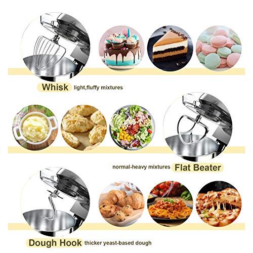 10.6 Qt 800W Powerful Metal Housing Electric Tilt Head Food Mixer