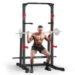 CDCASA Power Squat Rack, Adjustable Exercise Power Cage, Multi-Function J-Hook Power Tower with Pull Up Bar