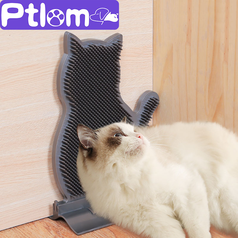 Cat Self Groomer With Catnip Soft Cat Comb Brush Cats Wall Corner Massage Rubs The Face With A Tickling Comb Pet Grooming Supply