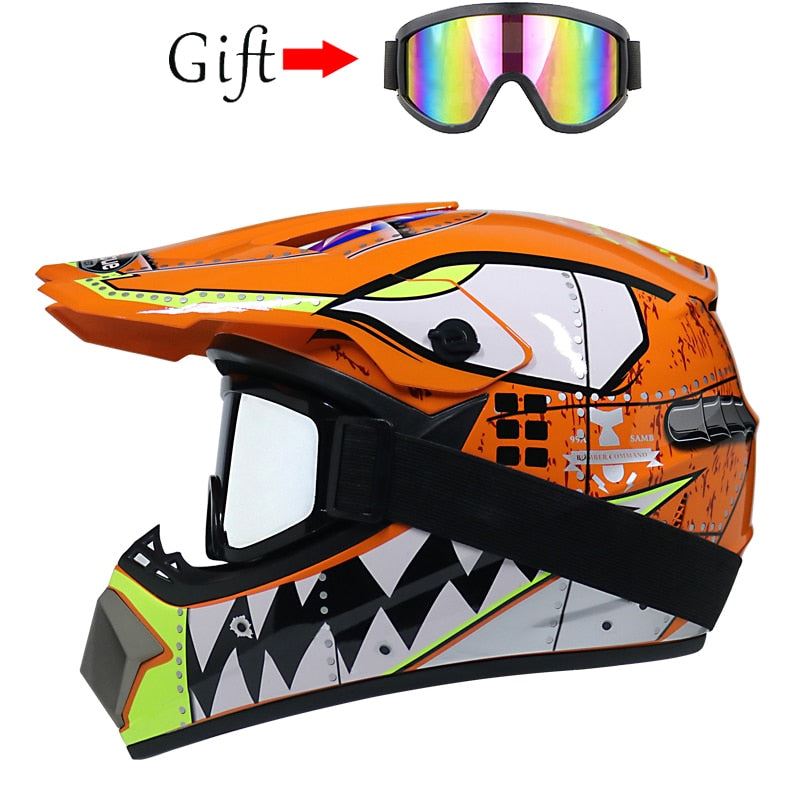 Professional Racing Motocross Helmet ATV Motorcycle Shell For Off-Road Casco Dirt Bike Cartoon Children Helmet