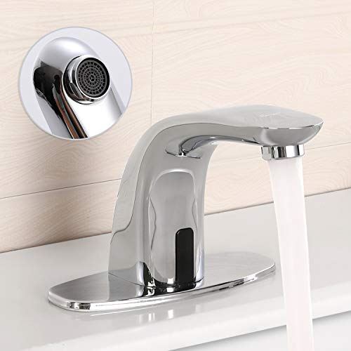 with Hole Cover Plate, Chrome Vanity Faucets, Hands Free Bathroom Water