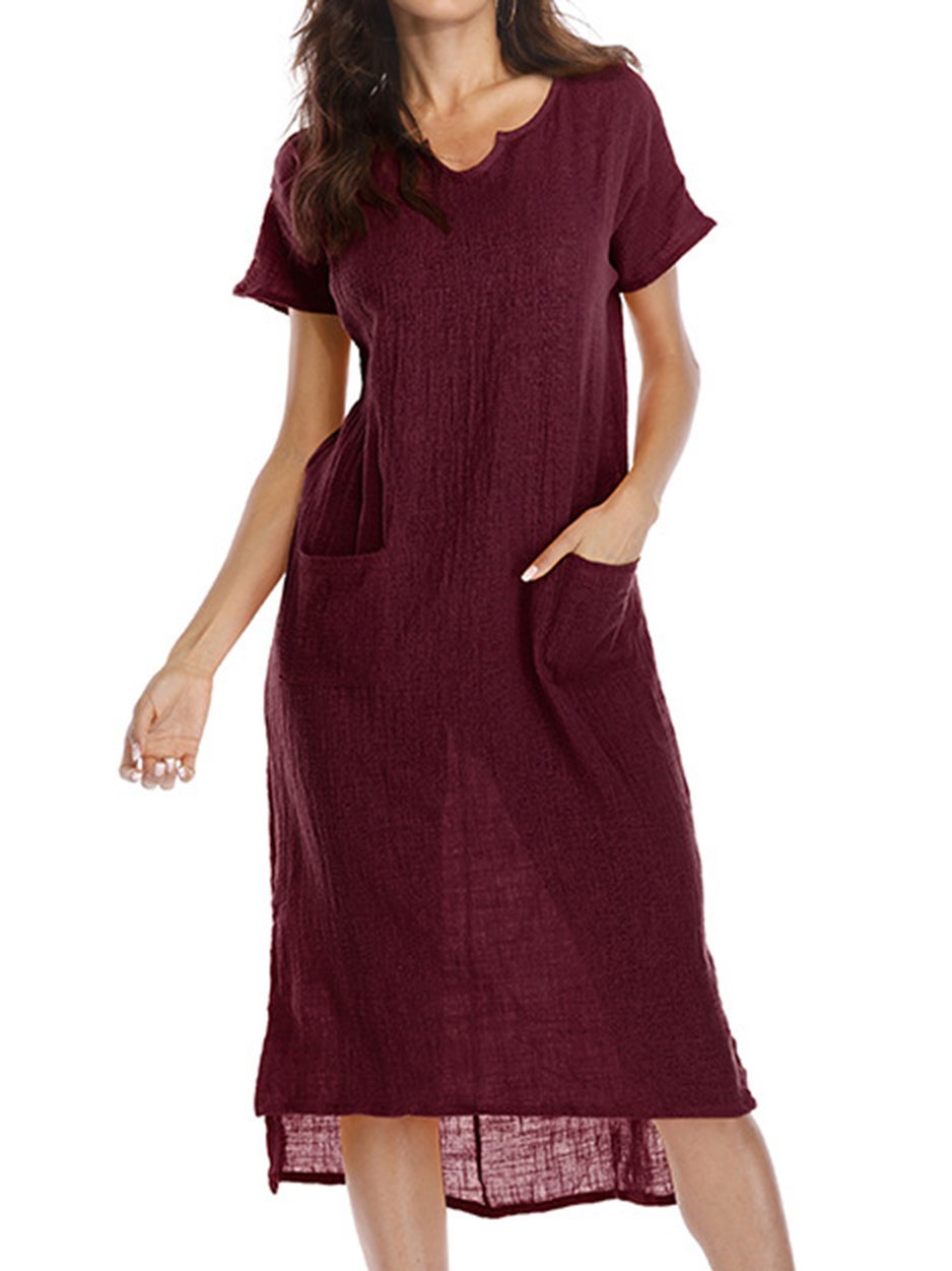 Women Summer Dress Shift Daily Casual Solid Dress