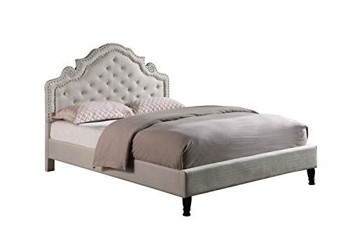 HomeLife Premiere Classics 51��� Tall Platform Bed with Cloth Headboard and Slats/Full